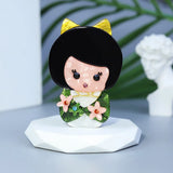 Lady Glitter Acrylic Brooches Cartoon Face Figure