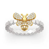 Golden Bee Thin Rings for Woman Party Finger Female Delicate Wedding Jewelry