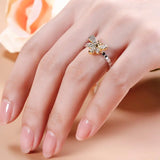 Golden Bee Thin Rings for Woman Party Finger Female Delicate Wedding Jewelry