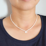 Freshwater Pearl Whale Necklace 925 Sterling Silver Pendant Girls Jewelry