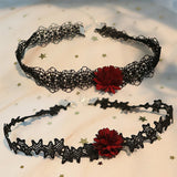 Lolita Girl Sweet Lace Star Red Flower Short Neck Clavicle Chains