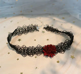 Lolita Girl Sweet Lace Star Red Flower Short Neck Clavicle Chains