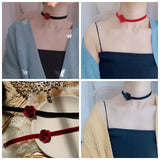 Lolita Girl Sweet Red Flower Velvet Choker Necklace