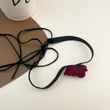 Lolita Red Flower Velvet Choker Party Necklace