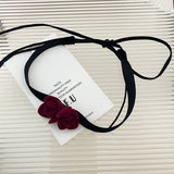Lolita Red Flower Velvet Choker Party Necklace
