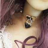 Lolita Spikes Leather Patchwork Collar Choker Necklace