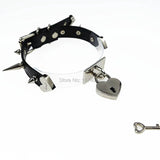 Lolita Spikes Leather Patchwork Collar Choker Necklace