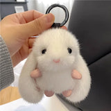 Long Ear Bunny Keychain Mink Fur Rabbit Doll Pendant Toys