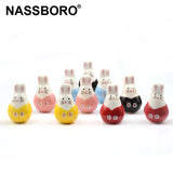 Red Rabbit Shape 3mm Big Hole Hand Painted Ceramic Beads