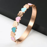 Love Heart Stainless Steel Cuff Bangles for Women