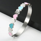 Love Heart Stainless Steel Cuff Bangles for Women