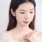 Cat Paw Hoop Earrings 925 Sterling Silver CZ For Girls Birthday