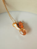 Lovely Squirrel Picking Fruit Pendant Necklace For Women