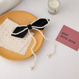 Velvet Faux Pearl Bowknot Hair Clip Hairpins Women Girls Headwear MS101