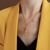Mechanical Rabbit Pendant Necklace Women's Stainless Steel Necklace