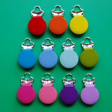 Fabric Decor Pacifier Clips, 22pcs Mix 11 Colors
