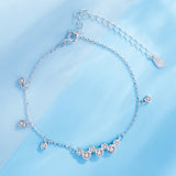 925 Silver Crystal Stone Link Bracelet Christmas Gift