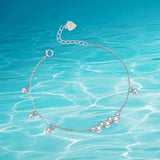925 Silver Crystal Stone Link Bracelet Christmas Gift
