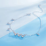 925 Silver Crystal Stone Link Bracelet Christmas Gift