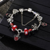 Mickey & Minnie Enamel Crystal Bracelet Set