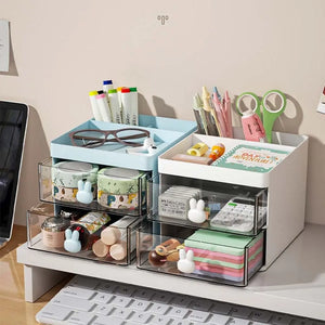 Mini Drawer Storage Box with Bunny Handle Solid Small Item Case