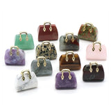 Crystal Handbag Pendants Pink Quartz Opal Purple Crystal Pend