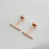 925 Sterling Silver Mini Cubic Column Bar Stud Earrings