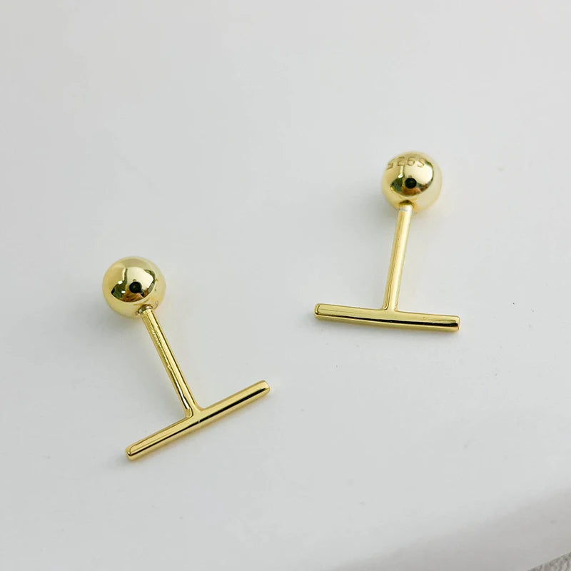 925 Sterling Silver Mini Cubic Column Bar Stud Earrings