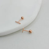925 Sterling Silver Mini Cubic Column Bar Stud Earrings