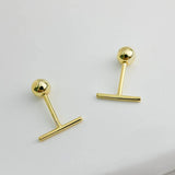 925 Sterling Silver Mini Cubic Column Bar Stud Earrings