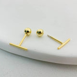 925 Sterling Silver Mini Cubic Column Bar Stud Earrings