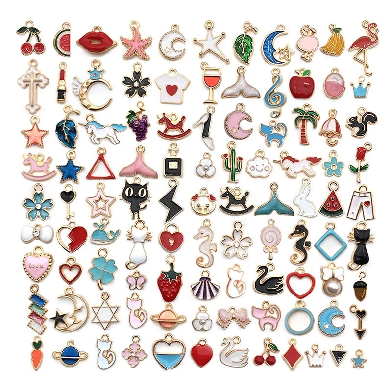 Enamel Unicorn Animal Tree Charms Pendants DIY Jewelry Making