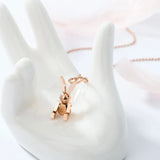 Mobile Rabbit Pendant Necklace 316L Titanium Steel Jewelry Woman Gift