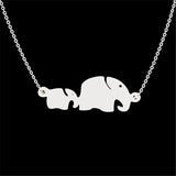 Mom Baby Elephant Necklace Personalized Mother's Gift Engraved Initials Name