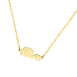 Mom Baby Elephant Necklace Personalized Mother's Gift Engraved Initials Name