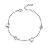 Mouse Bracelets Women Crystals Bear Charm Jewelry Anime Chain Bangles