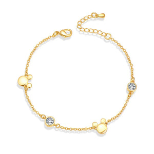 Mouse Bracelet Crystals Bear Charm Jewelry