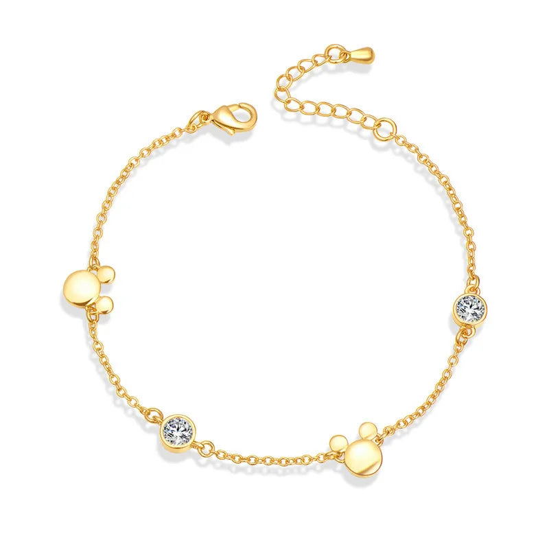 Mouse Bracelet Crystals Bear Charm Jewelry