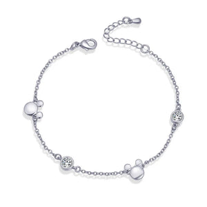 Mouse Bracelet Crystals Bear Charm Jewelry