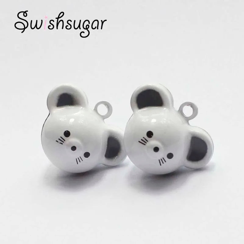 Mouse Head Jingle Bell Charms DIY Craft Pendant Christmas Decor