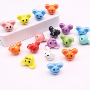 Ceramic Animal Beads for Jewelry Making 15x12mm Multicolor DIY Accessories