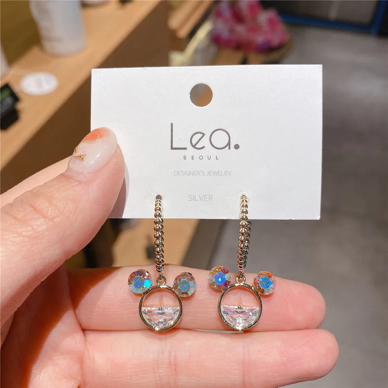 Anime Bear Crystals Earrings Dangle Classic Jewelry For Women