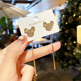Anime Bear Crystals Earrings Dangle Classic Jewelry For Women