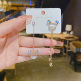 Anime Bear Crystals Earrings Dangle Classic Jewelry For Women