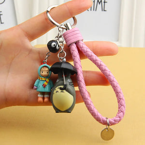 Totoro Doll Keychain Chinchilla Keyrings Pendant Bag Charm Purse Accessory