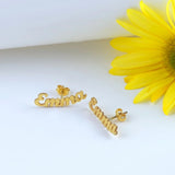 Letter Initials Stud Earrings Stainless Steel Personalized