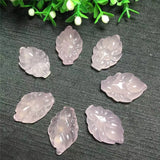 Rose Quartz Crystal Nine Tailed Fox Hand Carved Love Figurine