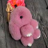Rabbit Fur Pom Pom Bunny Key Chain Women Rabbits Keychain On Bag Car Trinket