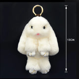 Rabbit Fur Pom Pom Bunny Key Chain Women Rabbits Keychain On Bag Car Trinket