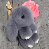 Rabbit Fur Pom Pom Bunny Key Chain Women Rabbits Keychain On Bag Car Trinket